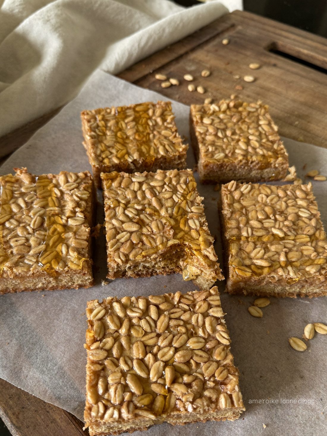 Honey and oat flapjack